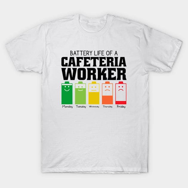 Battery Life Of A Cafeteria Worker T-Shirt by Stay Weird